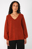 twined sweater / sumac orange