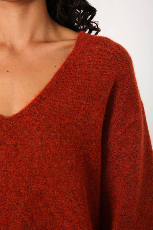 twined sweater / sumac orange