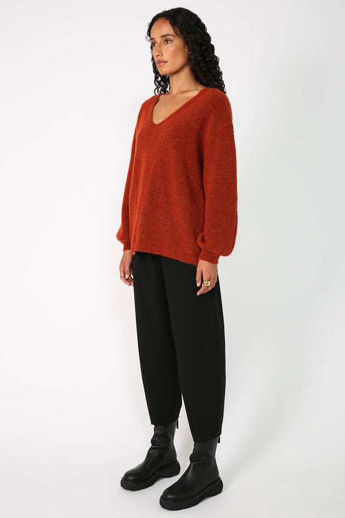 twined sweater / sumac orange