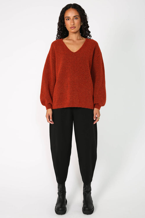 twined sweater / sumac orange