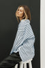 untold oversize shirt / blue|navy stripe