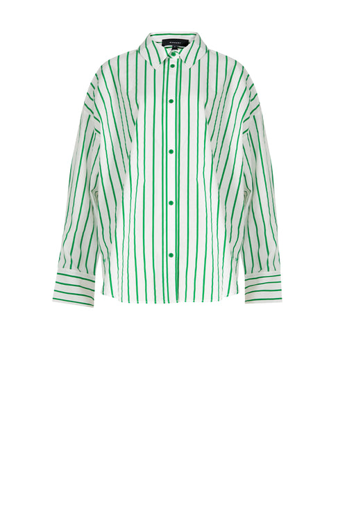 untold oversize shirt / white|green stripe