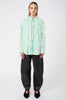 untold oversize shirt / white|green stripe