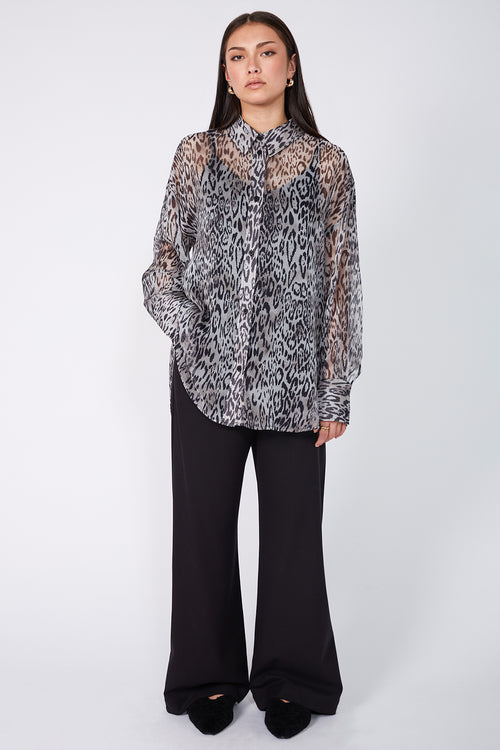 untold oversize shirt / silver wilderness print