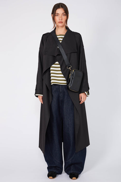 urban top / olive|silver marle stripe
