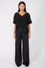 V neck followed crop / black